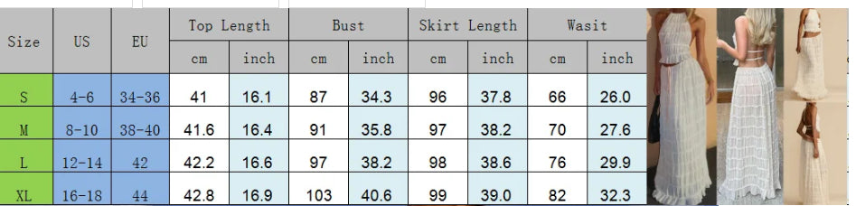 Conjunto de dos piezas de vestido largo plisado de gasa con cuello halter y cordón ajustable