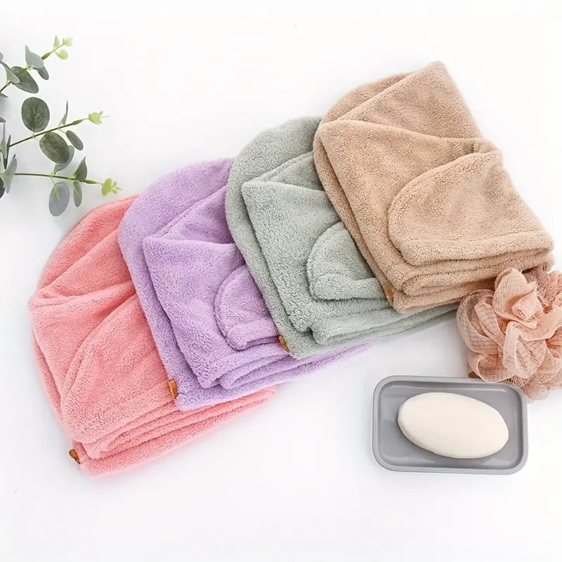 Gorro de microfibra absorbente para secado rápido del cabello después del baño