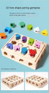 Bloques de construcción de madera para la primera infancia, percepción de formas y coordinación ojo-mano para niños de la iluminación.