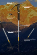 Bastón de trekking para exteriores Chanodoji, de aleación de aluminio no 7075, telescópico, de tres secciones, para caminar
