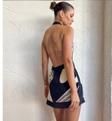 Kira: Vestido con estampado de club, corte A, para mujer