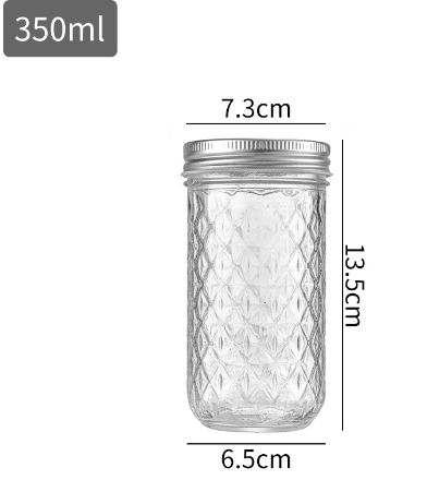 Botella de vidrio transparente sellada, frasco de vidrio, nueva botella de mermelada, jugo, mermelada, fruta seca, cocina