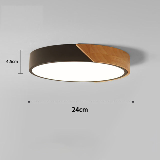 Lámpara de Techo LED Nórdica Moderna con Diseño de Madera