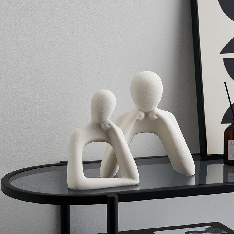 Figura Decorativa de Pareja Abstracta Minimalista Moderna
