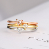 Promesa Pura: Anillo con Baño de Oro & Zirconia Corazón