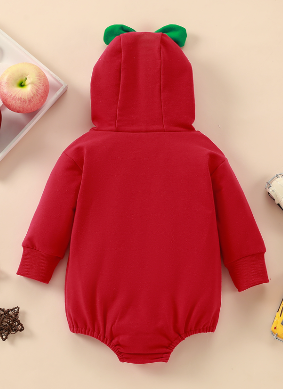 Body de bebé con capucha de fantasía de manzana roja
