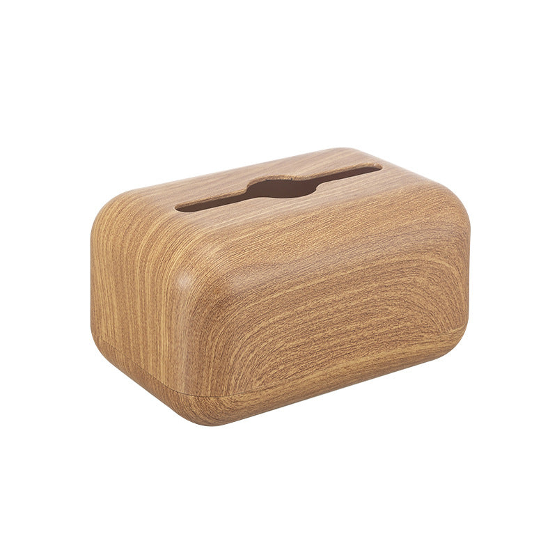 Caja para Pañuelos de Escritorio con Diseño de Grano de Madera de Nogal
