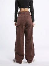 Jeans holgados rectos multibolsillos de color liso de Tooling Street