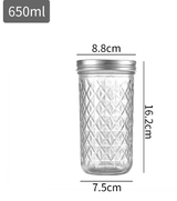 Botella de vidrio transparente sellada, frasco de vidrio, nueva botella de mermelada, jugo, mermelada, fruta seca, cocina