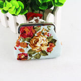 Cartera Mujer Mini de Tela con Flores – Bolsita Pequeña con Cierre