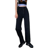 Vaqueros holgados de cuadros con botones en tallas grandes para mujer