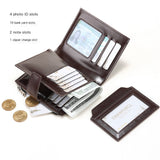 Cartera de Cuero Genuino para Hombre con Cierre de Botón