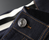 Pantalones vaqueros casuales de rayas laterales finos para hombre