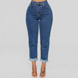 Pantalones vaqueros de cintura alta y pierna recta para mujer