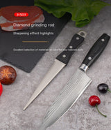 Afilador de cuchillos de diamante, acero de afilar, superficie curva para cuchillos, tijeras, piedra de afilar, herramienta de cocina