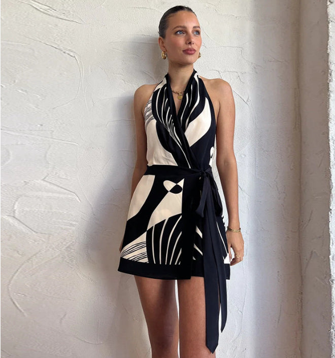 Kira: Vestido con estampado de club, corte A, para mujer