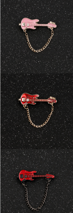 Broche de Cadena con Guitarra Pequeña (Técnica Goteo de Aceite) de Aleación Galvanizada