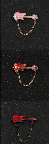 Broche de Cadena con Guitarra Pequeña (Técnica Goteo de Aceite) de Aleación Galvanizada